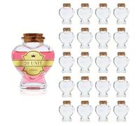 20 frascos mágicos en forma de corazón de 150 ml con tapón de corcho | Decoración, Regalos y Recuerdos de boda | Frasco de pociones