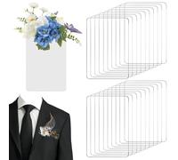 20 Fundas de plástico para Ojal de Bolsillo, Soporte para Ojal Cuadrado de Bolsillo, Mangas Transparentes, Soporte de Bolsillo para Ojal, no Requiere Pasador de Solapa, Soportes de Flores para