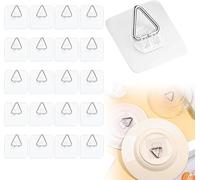 20 ganchos adhesivos invisibles para la pared, soportes verticales de 2.25 pulgadas, ganchos de placa de pared para exhibición, ganchos transparentes para colgar platos, ganchos adhesivos para cuadros
