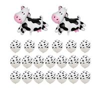 20 globos de vaca, 2 mini globos de vaca con impresión de vaca, decoraciones de fiesta de granja, globos de animales de granja, globos de fiesta de vaca para niñas