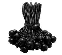 20 gomas tensoras de 15 cm con bola, color negro, tensores de lona con bola corta, para lonas, redes, pancartas, camping