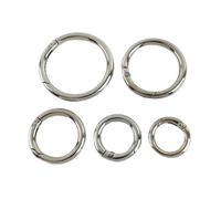 20 Hebillas de Metal con Resorte y Anillo en O: Cierre de Gancho a presión versátil for Bolsos, Carteras, Cinturones y proyectos de Bricolaje de PU.(Silver,13mm)