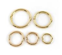 20 Hebillas de Metal con Resorte y Anillo en O: Cierre de Gancho a presión versátil for Bolsos, Carteras, Cinturones y proyectos de Bricolaje de PU.(LightGold,10mm)