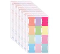 20 Hojas/240 Pzs Pestañas de Índice Adhesivo, Doble Cara Pestañas de Marcadores de Página de Libro Autoadhesivas Pestañas Mensuales en Blanco Escribibles Banderas de Notas Adhesivas (Macaron)
