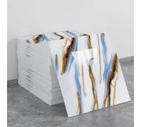 20 hojas de azulejos de pared autoadhesivos de mármol, 30 x 30 cm, PVC, impermeables, paneles de pared de ducha para cocina, baño, decoración del hogar (estilo 48)
