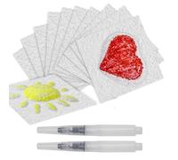 20 hojas de papel de espuma texturizado para pintar de 10 x 10 cm con 2 rotuladores de agua. Kit de pintura en blanco para manualidades 3D.