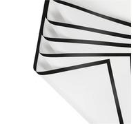 20 hojas de papel de regalo de flores con bordes dorados, embalaje de ramo impermeable Ideal for bodas y cumpleaños DIY(White)