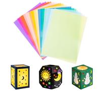 20 hojas de papel transparente multicolor A4, 20 colores, papel pergamino multicolor, 21 x 29,7 cm, papel transparente origami, tracing paper printable 100 g/m², papel encerado para manualidades