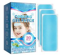 20 hojas de parches de fiebre para niños, parches de gel refrescante para clima cálido para adultos, parches para dolor de cabeza, almohadillas frías para fiebre de frente