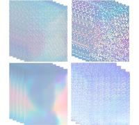 20 Hojas de Pegatinas Holográficas A4, Vinilo Holográfico Adhesivo A4 Vinilo Holográfico, para Papel de Vinilo Imprimible para Impresoras de Inyección de Tinta