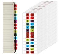 20 hojas de pestañas adhesivas para cuadernos, pestañas adhesivas del alfabeto A-Z, pestañas de índice, pestañas de índice del alfabeto multicolor, pestañas alfabéticas autoadhesivas para libros de