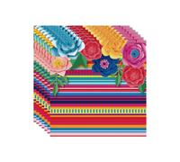 20 hojas de servilletas para fiestas mexicanas, servilletas de colores para decoración de fiestas mexicanas, servilletas florales servilletas de papel para decoración de mesas de fiestas mexicanas