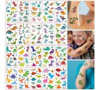 20 Hojas De Tatuajes Temporales Para Niños, Pegatinas De Dinosaurios De Dibujos Animados A Prueba De Agua, Arte Corporal Falso, Seguro, Duradero Y Divertido.