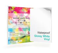 20 hojas de vinilo adhesivo imprimible A4, inyección de tinta blanca brillante, etiquetas autoadhesivas