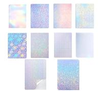 20 hojas holográficas A4, lámina brillante autoadhesiva con 10 estilos mezclados, lámina adhesiva transparente, lámina holograma transparente para manualidades, decoración de bricolaje