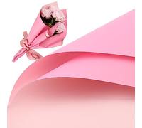 20 Hojas Papel de Regalo de Flores, 58x58cm Papel de Regalo de Ramo de Flores Color de Doble cara Papel de Embalaje de Flores para Boda Graduación Día de San Valentín(Púrpura Orquídea & Rosa Claro)