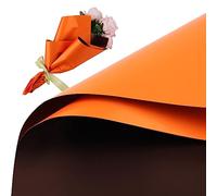 20 Hojas Papel de Regalo de Flores, 58x58cm Papel de Regalo de Ramo de Flores Color de Doble cara Papel de Embalaje de Flores para Boda Graduación Día de San Valentín(Rojo Naranja & Marrón)