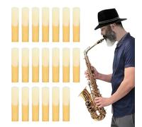 20 hojas para saxofón de 2,5 grosores profesionales de 2,5, hojas de saxofón alto con caja de plástico, hojas tradicionales para saxofón ejercicio o actuación, color azul, 10 unidades/caja