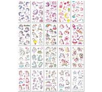 20 Hojas Pegatinas De Tatuajes De Unicornios De Dibujos Animados Para Niños: Impermeables Duraderas Divertidas Y Bonitas