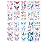 20 Hojas Pegatinas Faciales De Mariposa Con Brillantina Pegatinas De Tatuaje Temporales Impermeables Y Realistas Para La Clavícula