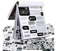 20 Hojas Pegatinas Scrapbooking Agenda Journaling Stickers Pegatinas Aesthetic Vintage Scrapbooking Bullet Journal Álbum Materiales (Negro)