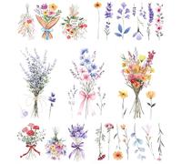 20 Hojas Tatuaje Temporal, Tatuajes Florales Temporales Para Mujeres, Papel De Tatuaje De Acuarela 3D, Tatuajes Temporales Para Adultos, Realistas, Duraderas Pegatinas De Tatuaje Falso