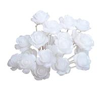 20 horquillas para el pelo en forma de U, para novia, boda, flores blancas, accesorios para el cabello para mujeres, niñas y mujeres