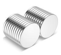 20 imanes de disco de nedimio fuertes, imanes redondos de tierras raras resistentes, pequeños imanes para nevera, bricolaje, gabinete, científico, artesanía: 0.8 x 0.08 pulgadas