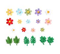 20 imanes de nevera en forma de hoja, flores dulces, imanes de nevera 3D, coloridos y fuertes, decoración de plantas, decorativos, imanes para pizarras blancas, decoración del hogar, cocina, oficina