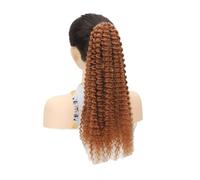 20 Inch Drawstring Ponytail Extension For Black Women, Curly Synthetic Mixed With Human Hair Hairpieces, Afro Kinky Pony Tail For Daily Use(30)