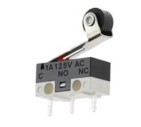 20 interruptores de límite C NO NC de 3 pines con terminales PCB SPDT 1A 125V, palanca de arco de rodillo, acción rápida, pulsadores, interruptores de ratón(PULLEY,100PCS)