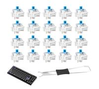20 interruptores mecánicos para teclado, interruptores azules claros de 3 pines de tipo cross para teclados mecánicos, interruptores Clicky para hacer-lo-tú-mismo y juegos, compatibles con