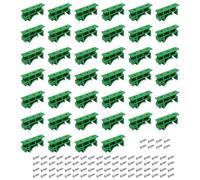 20 Juegos / 40 Piezas Adaptador de Montaje en Carril DIN C45 PCB de 35mm Soporte de Montaje de Placa de Circuito Portador Clips para Disyuntor Relé Aparatos Eléctricos Verde