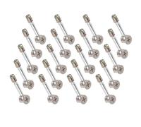 20 Juegos Conector de Muebles Leva y Perno Excéntricos | Hierro y Aleación de Zinc, Superficie Plateada, para Paneles y Cajones, Montaje DIY y Reensamblaje