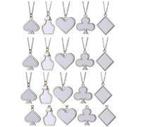 20 juegos de 5 estilos de collar con colgante de ala de ángel en blanco con bisel de bandeja en blanco con dijes de ala de aleación, decoración de adorno para impresión de transferencia de calor, M