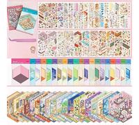 20 juegos de calcomanías 3D con libros de escenas con pinzas, lindas calcomanías 3D para casa para hacer tu propia habitación en miniatura, aula, cocina, gimnasio, cafetería, para terapia de adultos