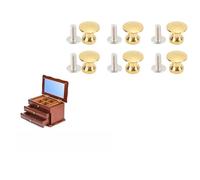 20 juegos de mini pomos de gabinete, tiradores redondos para cajones de 12 x 11 mm, mango pequeño de un solo orificio, joyero de aleación de zinc, pomos de repuesto (imitation gold)