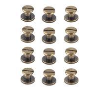 20 Juegos de Pernos de Cabeza Plana, Tornillos Manuales de Cuero de Bronce de Latón, Remaches de Clavos, Remaches Metálicos Hechos A Mano (5 Mm)