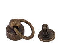 20 juegos de remaches redondos de latón con anilla de tirar, remaches de cuero para manualidades, remaches de metal con hebilla de anillo de tira, decoración de 8 mm, 4 colores marrón