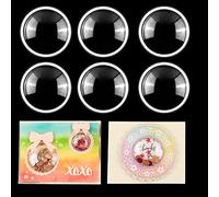 20 juegos de sacos de mecedora de plástico delgado y transparente 2-1/2 "de diámetro para tarjetas de mecedora, tamaño de la tapa redonda de la mecedora