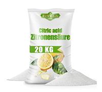 20 kg de ácido cítrico en polvo de calidad alimentaria, remedio casero para cocina y hogar, ácido cítrico 100% puro, ácido cítrico E330 (4 x 5 kg)