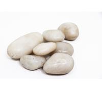 20 kg de guijarros pulidos de río, grava decorativa para jardín, color blanco.