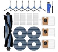20 kits de repuesto para aspiradora Eufy omni C20, 1 cepillo principal, 4 filtros HEPA, 6 cepillos laterales, 4 almohadillas de trapeador, 3 bolsas de polvo, 1 herramienta de limpieza, 1