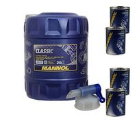 20 l de aceite para motor Mannol Classic 10W-40 4x Mannol Motor Flush aditivo
