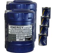 20 l de aceite para motor Mannol Energy Formula PD 5W-40 4x lavado de motor