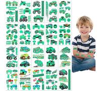 20 Láminas Tatuajes Camión Monster que Brillan en la Oscuridad Impermeables Resistentes al Sudor Calcomanías de Tatuajes Temporales para Niños Regalos