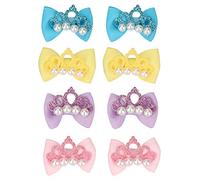 20 Lazos para el Pelo de Mascotas, Diseño de Corona con Lazo, Lazo para el Pelo de Perro Yorkie, Lindo Cachorro, Lazos Pequeños para el Pelo, Colores Variados, Varios Patrones,