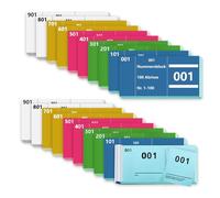 20 libros, números dobles, 1 - 1000, números 5 colores, 5 x 10 cm, bloques numéricos sueltos, tómbola, números numerados, números de papel, bloc de números dobles, azul, verde, rosa, amarillo, blanco