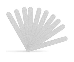 20 limas de uñas naturales, grano 180/240, limas de uñas de madera de doble cara, reutilizables, 7 x 17,8 cm, doble cara, blanco y marrón (gris)