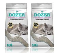 20 litros de arena para gatos Dozer Sensitive de 20 l con aroma a polvo para bebés, arena para gatos premium con aroma a talco para bebés, arena fina de bentonita 2 x 10 l